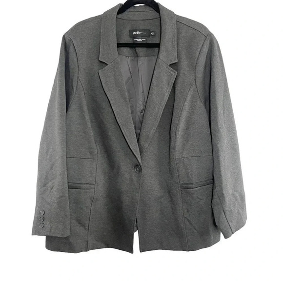 Torrid Studio Gray One Button Business Casual Blazer Jacket Women's Plus Size 4X - Picture 1 of 6